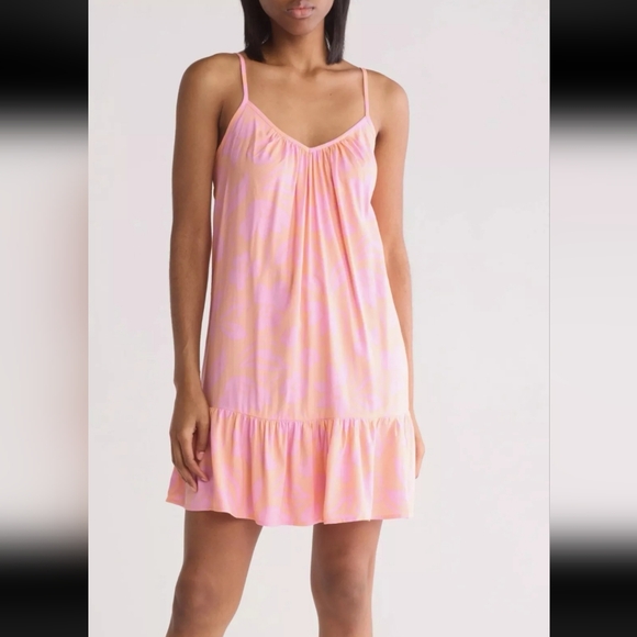 Billabong Dresses & Skirts - Billabong Sunny Daze Pink Floral Print Mini Dress Size XS